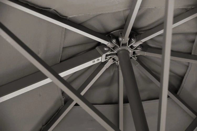 3m Deluxe Square Cantilever Aluminium Parasol Set - Grey