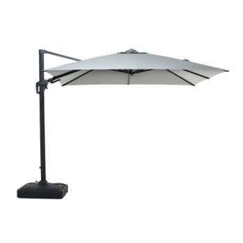 3m Deluxe Square Cantilever Aluminium Parasol Set - Grey