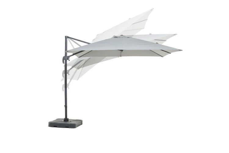 3m Square Cantilever Aluminium Parasol Set - Grey