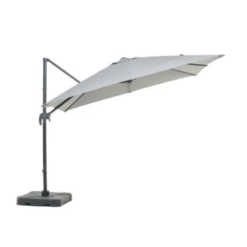3m Square Cantilever Aluminium Parasol Set - Grey