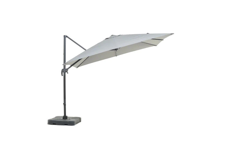 3m Square Cantilever Aluminium Parasol Set - Grey