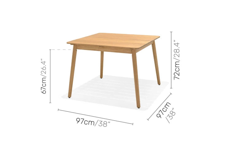 Nassau square table 97x97cm