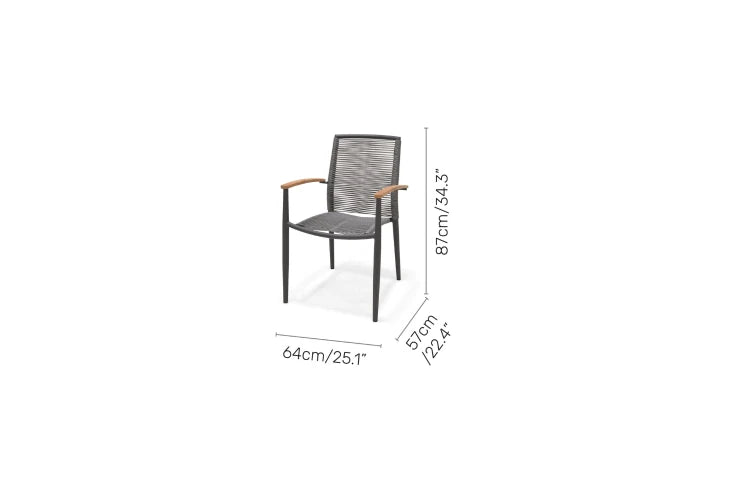 Topaz Dark Stacking Rope Armchair